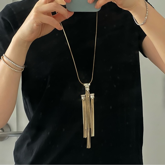 NEW Banana Republic Gold Necklace with Tassel - Picture 1 of 5